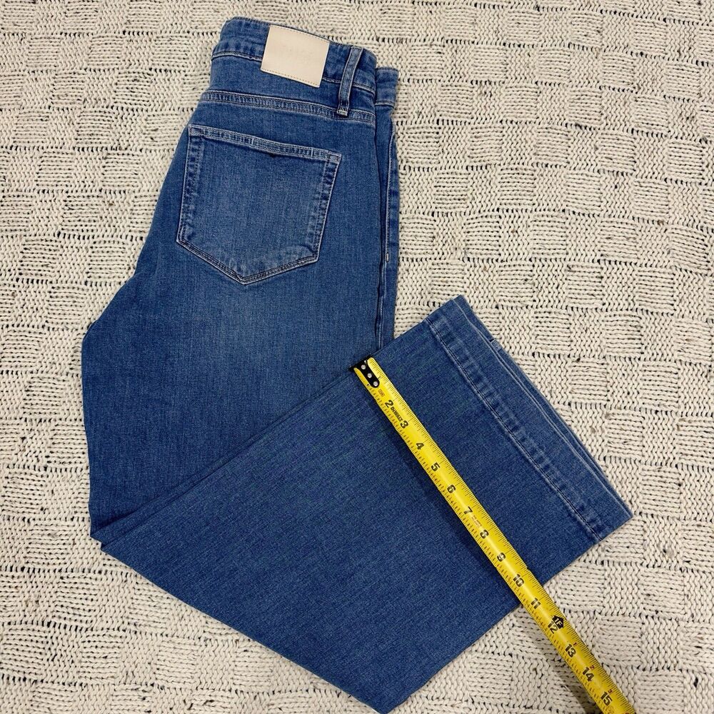 PAIGE Anessa Jeans Womens 31 High Rise Ankle Wide Leg Patch Pocket Blue - Picture 10 of 10